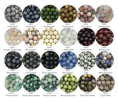 960Pcs 6mm Natural Gemstone Beads