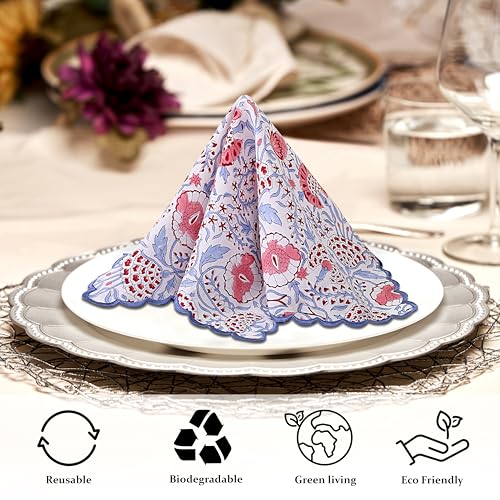 Hand Block Print Cloth Napkins (4.2329 Ounce)