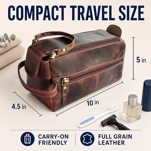 Leather Toiletry Bag for Men