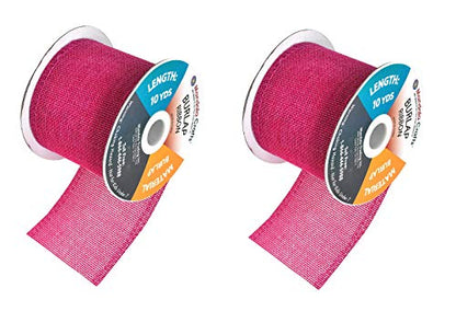 3 Inch Wide Hot Pink Burlap Ribbon for Crafts (120 Foot)