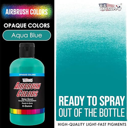 Opaque Aqua Blue Acrylic Airbrush Paint (8 Fl Oz)