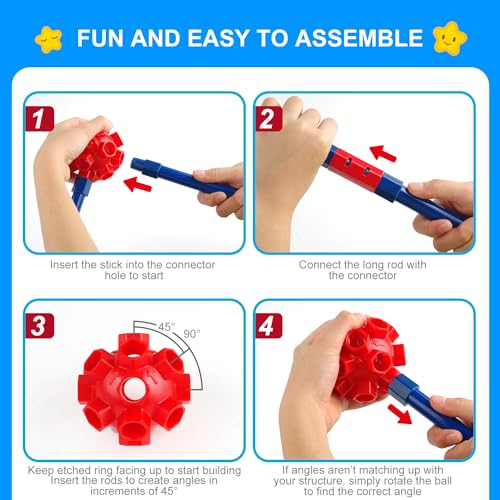 Fort Building Kit for Kids (200 Count)