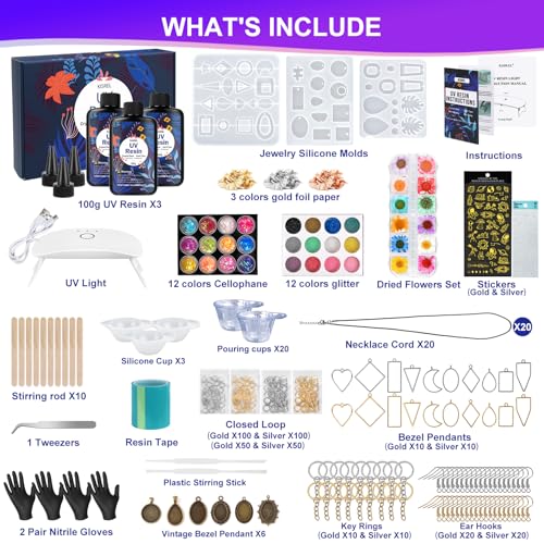 UV Resin Jewelry Making Kit (3.5274 Ounce)