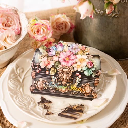 240Pcs PET Scrapbook Stickers Vintage Floral Designs for Scrapbooking DIY Crafts Waterproof Journaling Supplies Junk Journal Ephemera with Storage Organizer (240 Count)