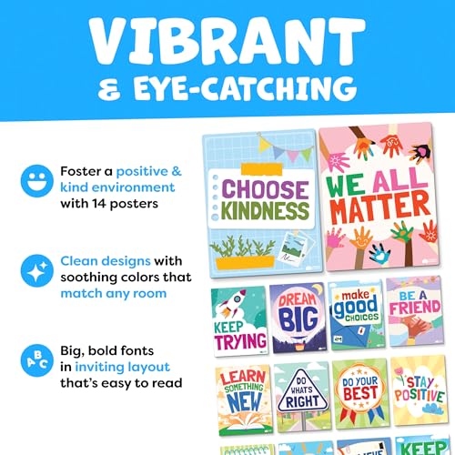 Motivational Posters for Classroom Decor (14 Count)