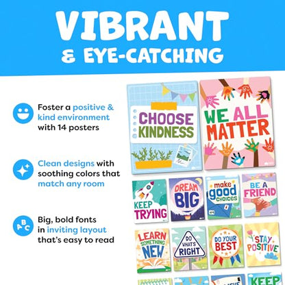 Motivational Posters for Classroom Decor (14 Count)