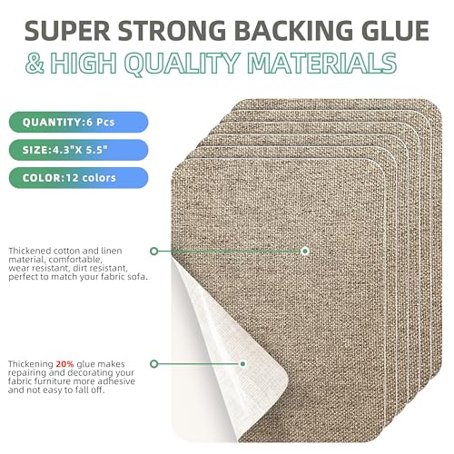 Coarse Linen Repair Patches (6 Count)