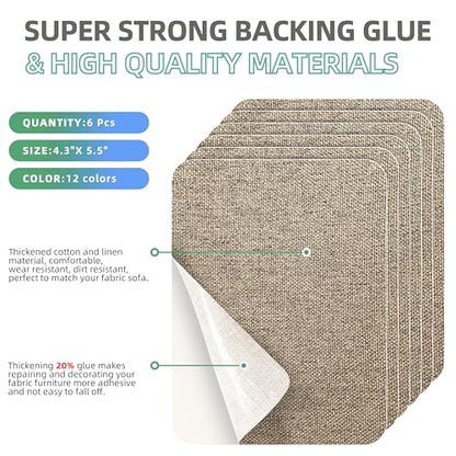 Coarse Linen Repair Patches (6 Count)