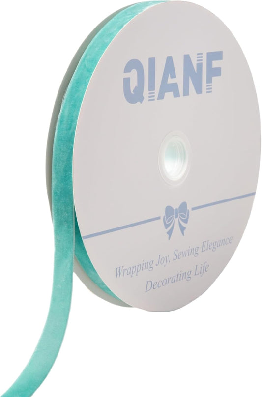 Vintage Turquoise Blue Velvet Ribbon Christmas Ribbon for Gift Wrapping Crafts Christmas Tree Ornaments Garland Decorations, 5/8 Inch X 25Yd - Crafty Corner