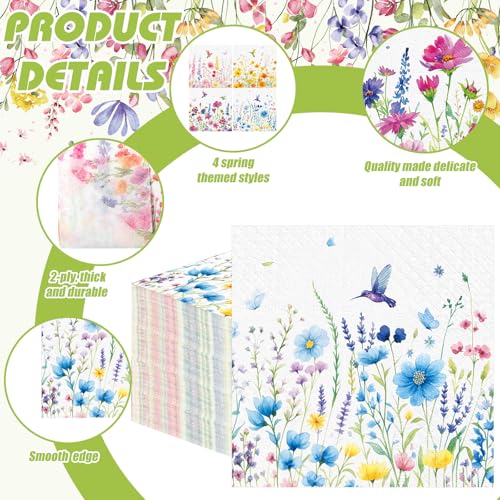 200 Pieces Summer Flower Cocktail Napkins 2 (200 Count)