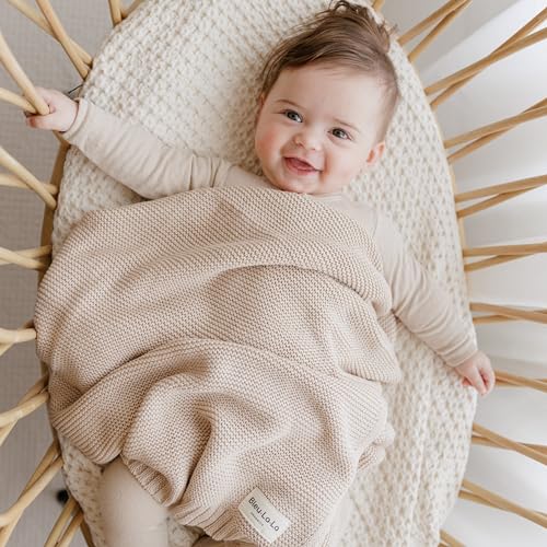 100% Organic Cotton Heritage Knit Textured Baby Quilt Blanket