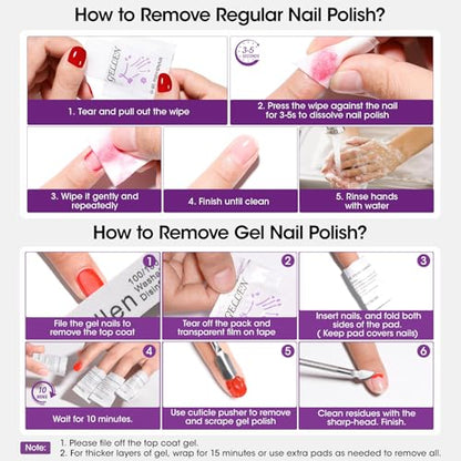 Nail Cleanser Pads and Polish Remover Pads 400 Pack with Tools (402 Count)
