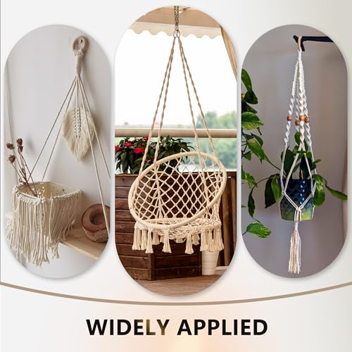 227pcs Macrame Kits 3mm 115yards Wall Hanging Natural Cotton Macrame Cord with Wooden Beads & Rings Wooden Sticks