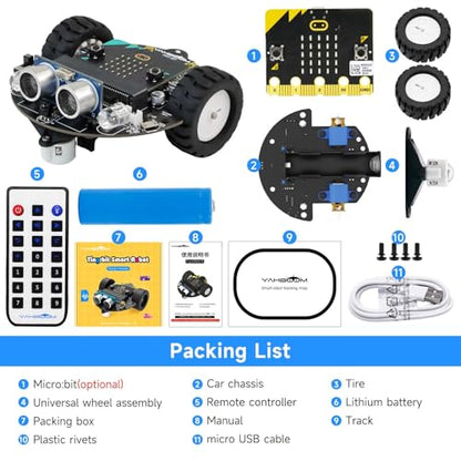 Microbit V2 Robot Intelligent Obstacle Avoidance Follow Makecode Graphical Programming Python Programming（with Microbit V2） Pre