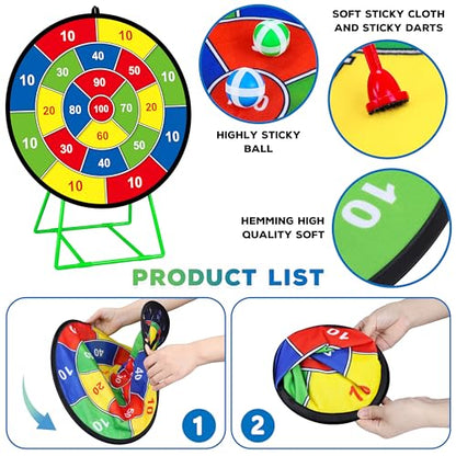 Large Dart Board for Kids with Stand (18 Count)