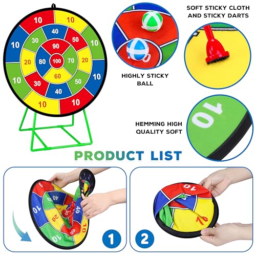 Large Dart Board for Kids with Stand (18 Count)