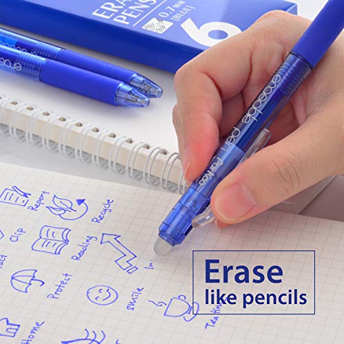 Retractable Erasable Gel Pens Clicker (6 Count)