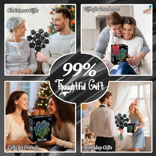 Black Roses Flower Building Set