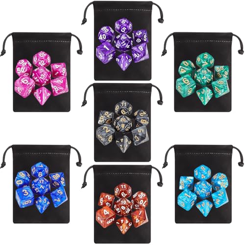 7 Sets Polyhedral Dice (49 Count)