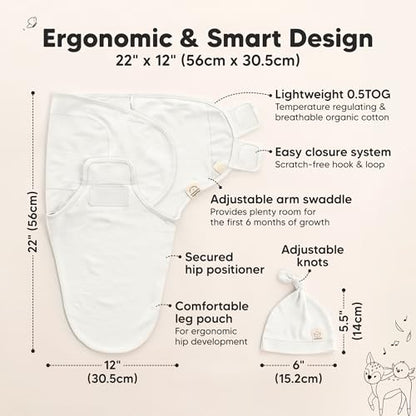 3pk Organic Swaddles for Newborns Girls