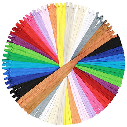 100 Pcs 22 Inch Nylon Invisible Zipper Bulk Conceal Zippers for Sewing Hidden Pillow Zippers for Fabric Craft Dress Pillow Tailor Garments Clothes Artisan Supply