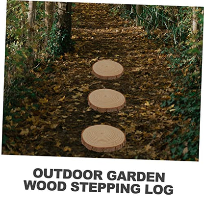 Wooden Garden Paver 2 Piece Set Wood Handmade Stepping Stone
