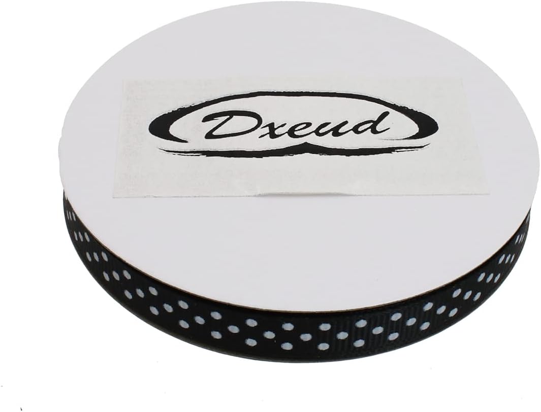 Polka Dot Grosgrain Ribbon 25 Yard Each Roll 100% Polyester (3/8", Black) - Crafty Corner