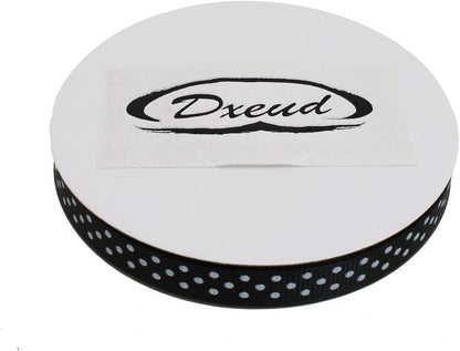 Polka Dot Grosgrain Ribbon 25 Yard Each Roll 100% Polyester (3/8", Black) - Crafty Corner
