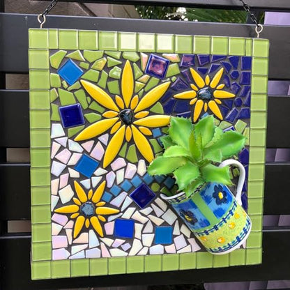 Green Glass Mosaic Tiles for Crafts Bulk (7.05 Ounce)