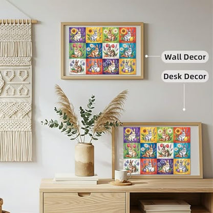 Spring Sunflowers Easter Eggs Rabbits Puzzles Adults Gifts for Women Men Wooden 200 Pieces 11.6 x 8.2in