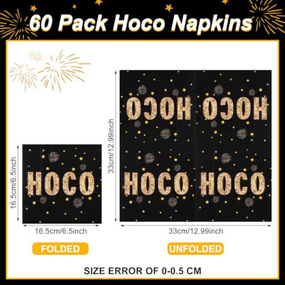 60 Pcs Hoco Cocktail Paper Napkins 6.5 x 6.5 Inches (60 Count)
