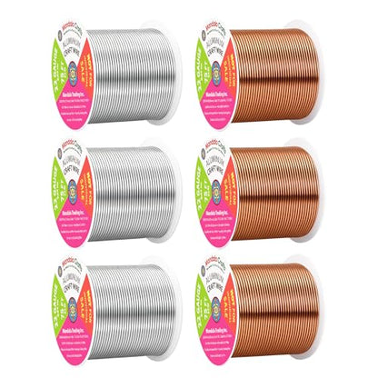 22 GA Copper Silver Tone Combo Anodized Aluminum Craft Wire (450 Foot)