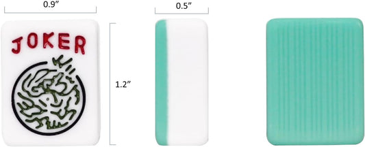 American Mahjong Game Set, 166 Light Green Tiles, 4 All-in-One Color Rack/Pushers, Complete Mahjong Tile Set, Light Green Carrying Bag