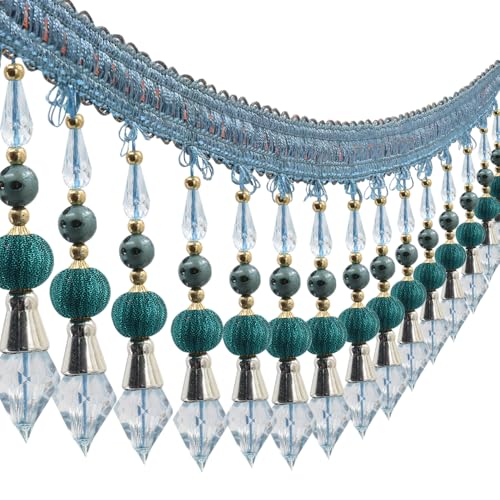 3yards Beading Fringe Trimming Long Beads Tassel Curtain Trim Ribbon Trim for Cover Edge Decorative