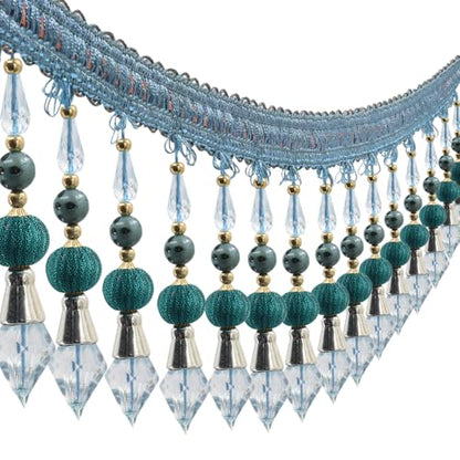 3yards Beading Fringe Trimming Long Beads Tassel Curtain Trim Ribbon Trim for Cover Edge Decorative