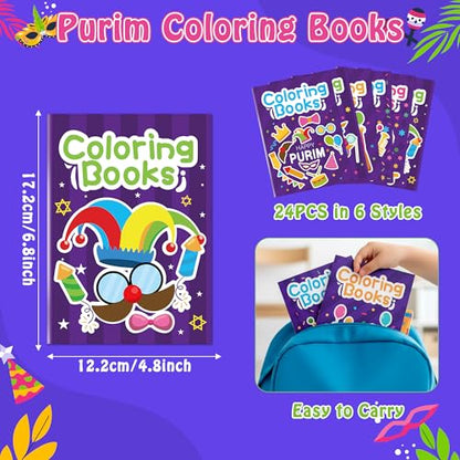 Purim Coloring Books for Kids (24 Count)