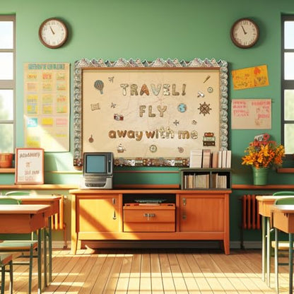 221 Pcs World Map Bulletin Board Letters for Classroom Wall (225 Count)