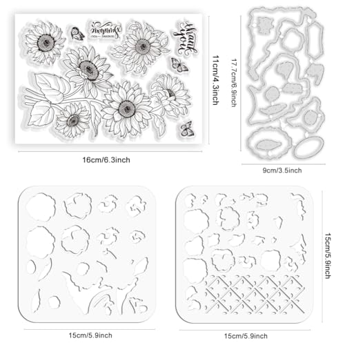 Realistic Pansy Stamps and Dies and Layering Coloring Stencil Set