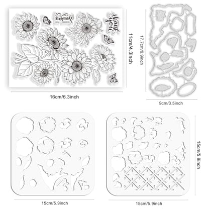 Realistic Pansy Stamps and Dies and Layering Coloring Stencil Set