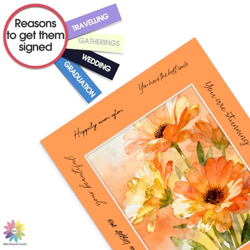 Mat Board Center 50 Pack 11x14 Picture Mat for 8x10 Photo Mixed Color