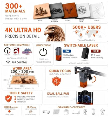 K15 Pro Laser Engraver 10W