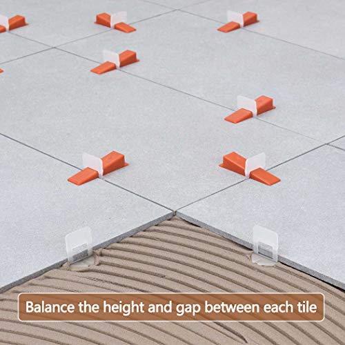300PCS Tile Leveling System Reusable Tile Wedge for 1