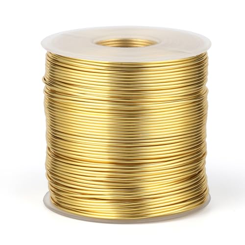 328FT 18 Gauge Bendable Gold Aluminum Craft Wire for Jewelry Making Craft (328 Foot)
