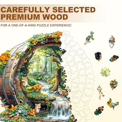 Wooden Puzzles Adults Fox Jigsaw Puzzle 13.4 * 12.8in (255 Count)