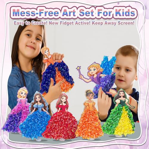 Poke in Fun Art Kit for Kids DIY Princess Craft Set Birthday Gifts for Girls Ages4