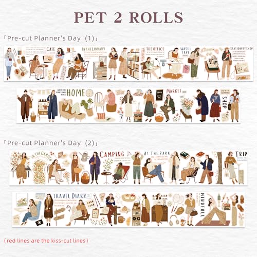 Pre Cut Planner’s Day PET Tape Set (32.81 Foot)