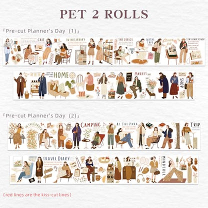 Pre Cut Planner’s Day PET Tape Set (32.81 Foot)
