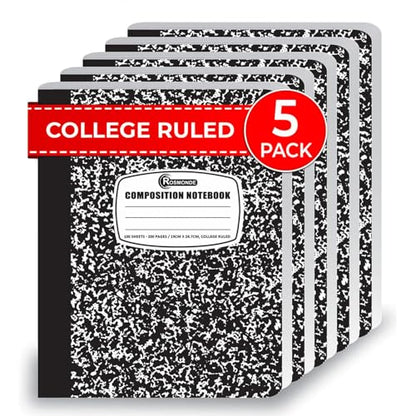 5 Pack College Ruled Composition Notebooks (5 Count)