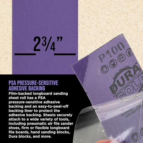 Premium 100 Grit PSA Purple Film Ceramic Longboard Sandpaper (60 Foot)