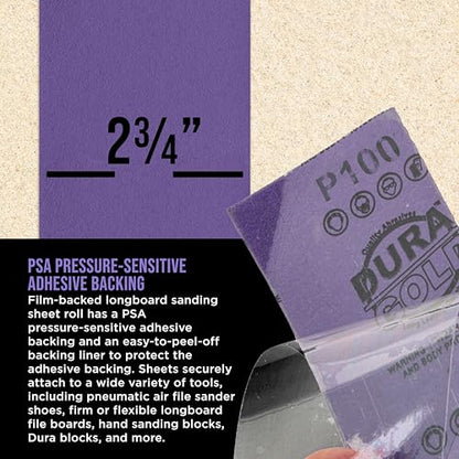 Premium 100 Grit PSA Purple Film Ceramic Longboard Sandpaper (60 Foot)
